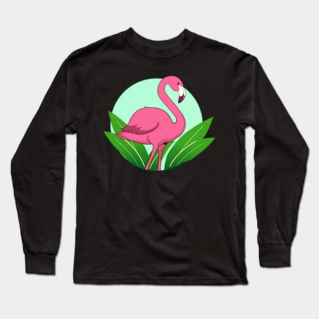 Awesome Pink Flamingo Gift Design Retro Flamingos Print Long Sleeve T-Shirt by Linco